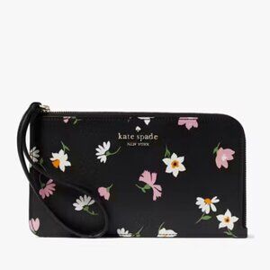 NWT Kate Spade New York Lucy Floral Waltz Medium L-zip Wristlet Purse Cocktail